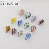 retro ins water drop color hollow glass ball straight hole beaded diy handmade ear jewelry pendant accessory material