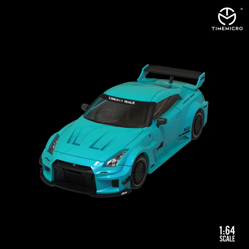 TimeMicro 1:64 LBWK LB производительность Nissan GTR R35 LB3.0 синяя литая модель автомобиля |