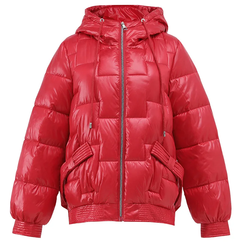 

Fitaylor New Winter Short Cotton Coat Women Casual Hooded Zipper Pockets Jackets Lady Fashion Thick Warm Solid Color Outwear