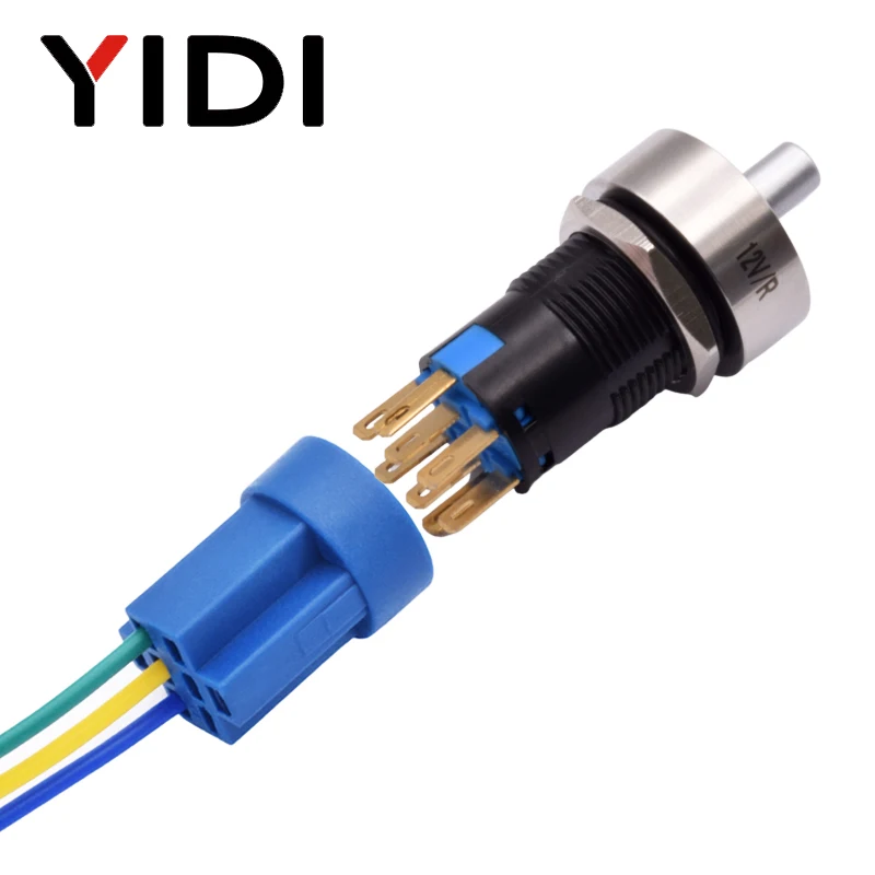 Металлический поворотный переключатель 16 мм 2 дюйма 3 положения ВКЛ./ВЫКЛ. 12 В