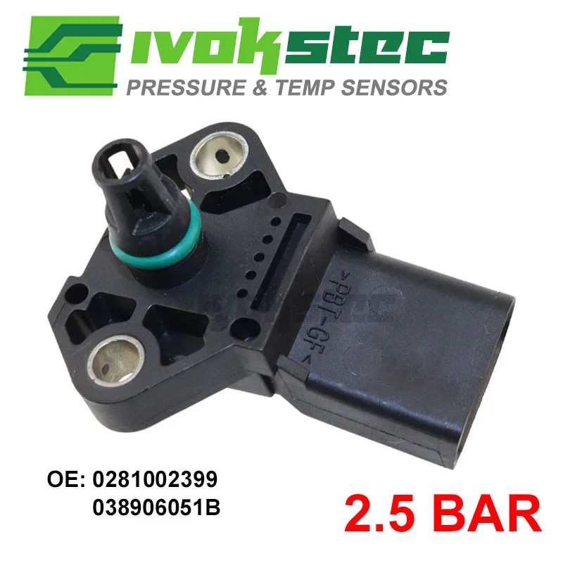 

2.5 Bar MAP Sensor Manifold Absolute Turbo Intake Air Boost Pressure Sensor 0281002399 038906051B For Audi VW Seat Jetta Skoda