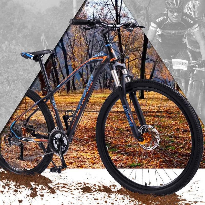 wolf's fang mountain bike bicycle 29inches 27speed Aluminum alloy frame road bike Spring Fork Front and Rear Mechanical bicycle