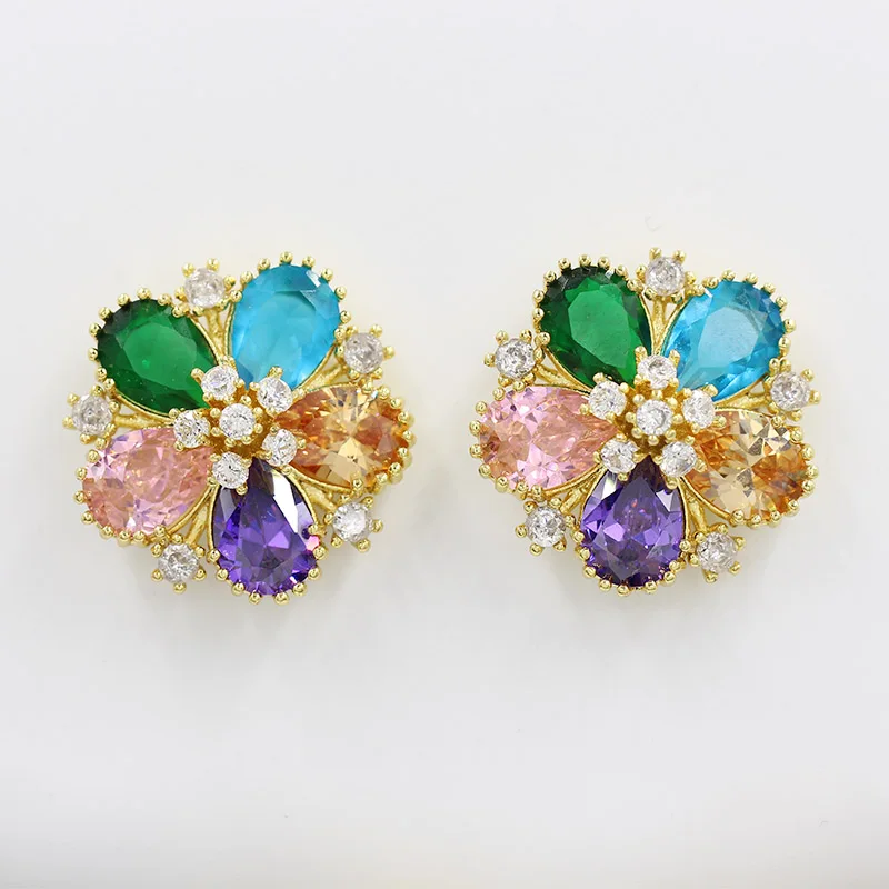 Женские аристократические серьги Wick Dolly свадебные из розового золота 585 пробы с