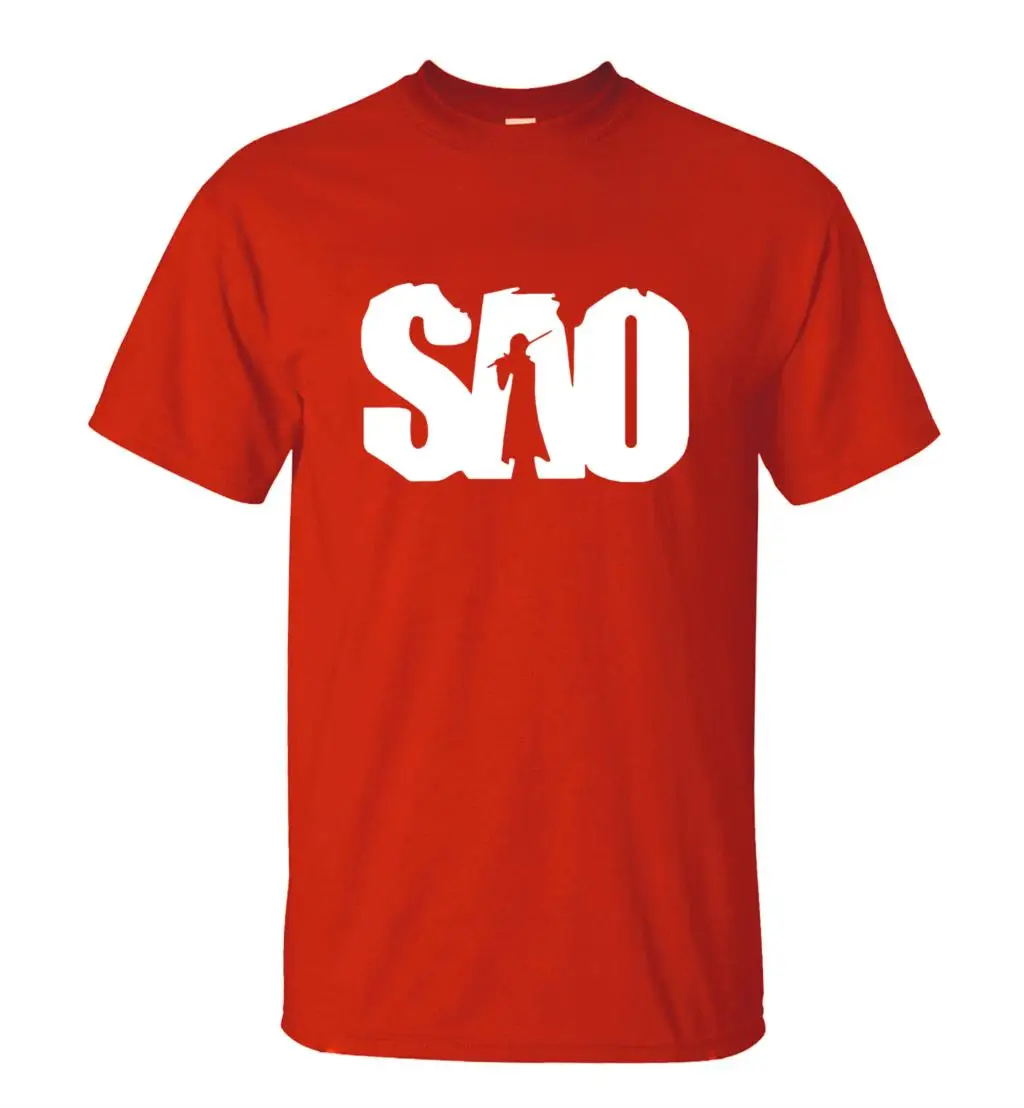 Футболка аниме меч искусство онлайн короткий рукав хлопок SAO печать Летняя