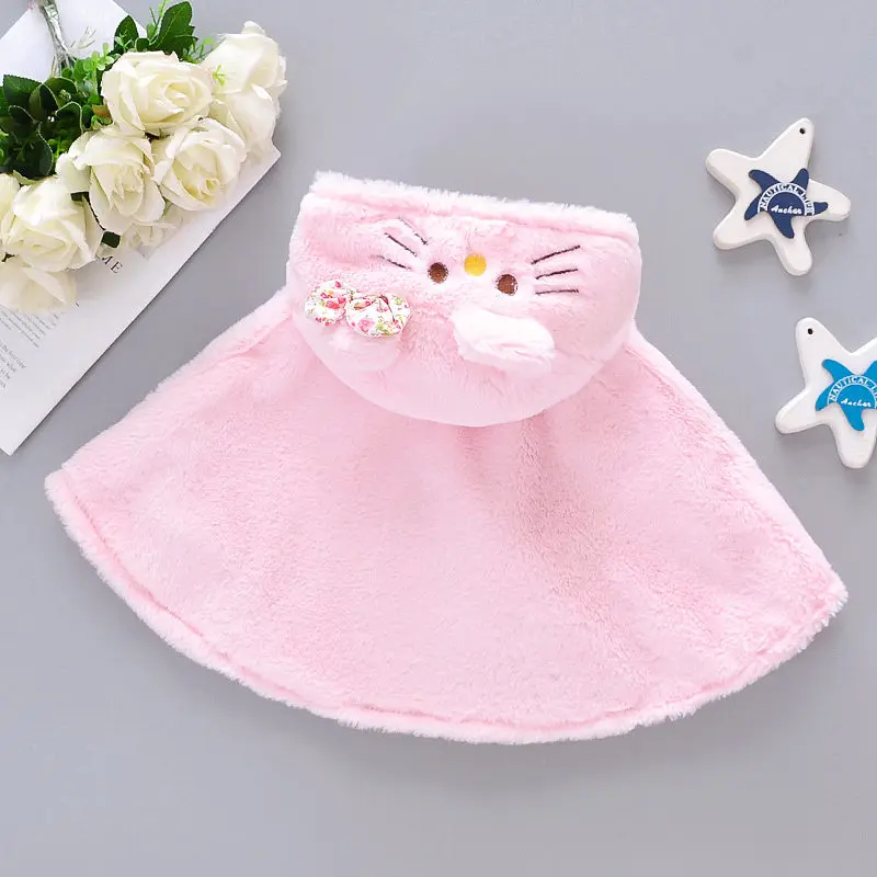 Русский на осень для маленьких девочек кашемир мех с отложным воротником и