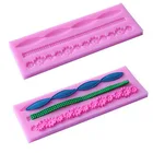 Длинная вязаная веревка, силиконовая форма 3D для украшения границы торта, кондитерских изделий, форма для шоколадного фондана форм, инструменты для выпечки