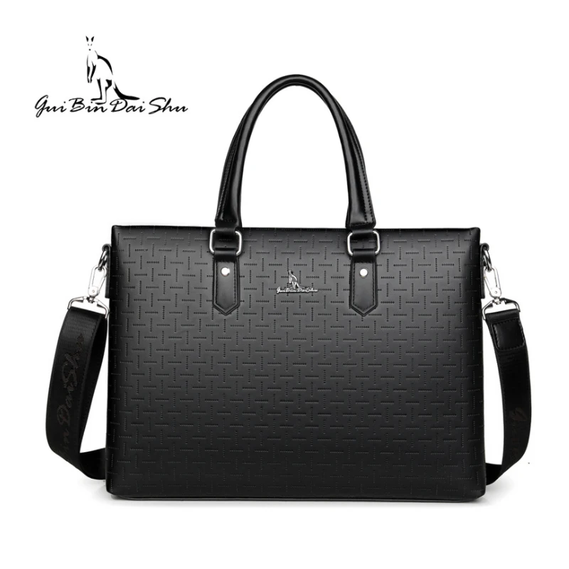 

Male Messenger Bag Men's PU leather 14 Inch Laptop Bag Men's Briefcases Office Business Tote For Document New Casual Handbags