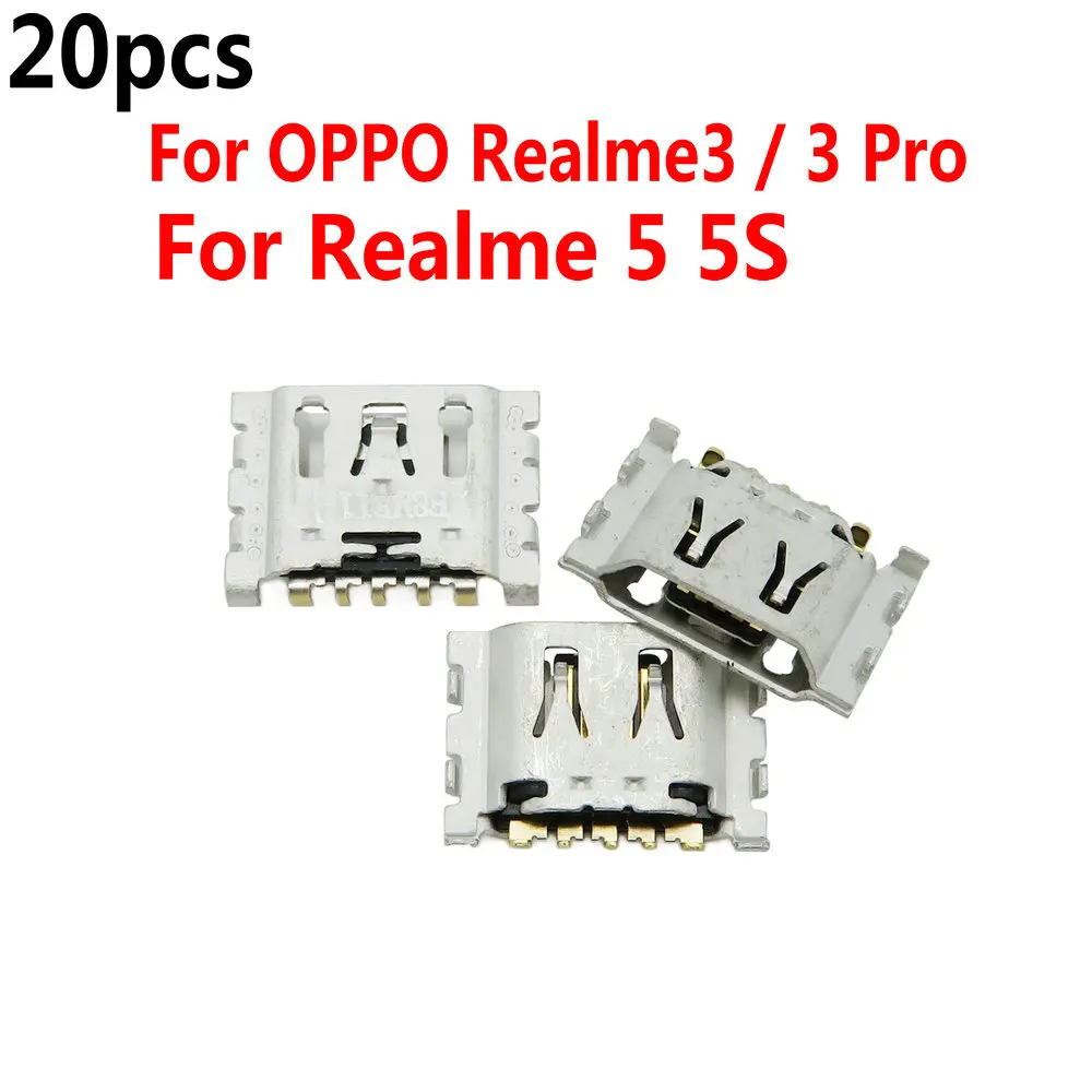 20pcs/lot For OPPO Realme3 / 3 Pro Micro USB Charge Charging Connector Plug Dock Socket Realme 5 5S Charger Port