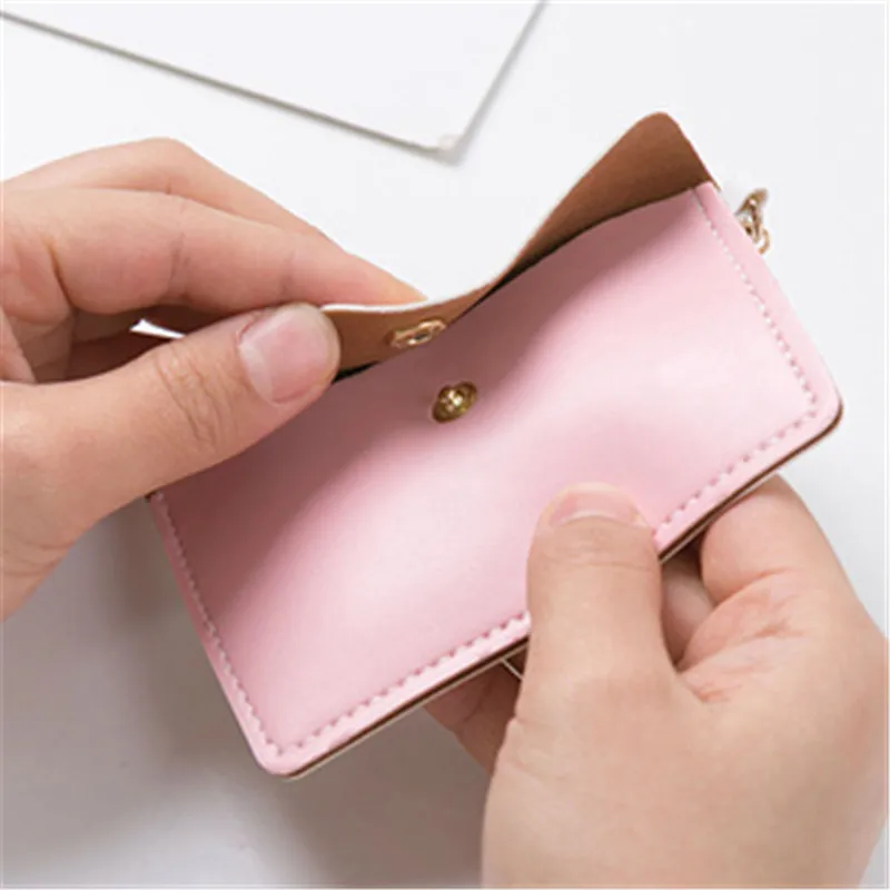 Портативный мини кошелек для карт женский модный универсальный монет брелок