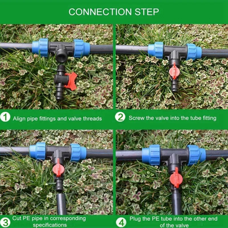 

6Pcs Drip Irrigation Switch Valve 160mm,Connectors Barbed Valve & 110 Sets Irrigation Accessory Kit for 1/4 Inch Tubing