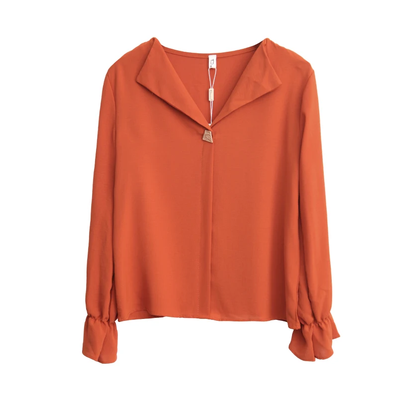 Большая распродажа женские модные рубашки на одной пуговице отложной воротник