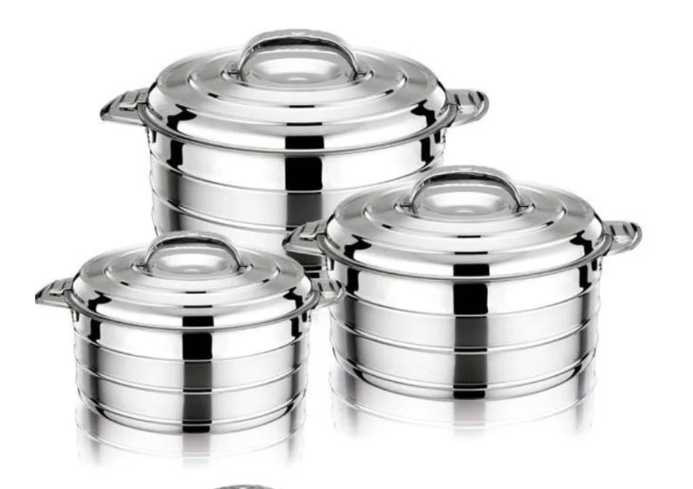 

3 Piece/ Set 2/3/4 Liter Stainless Steel 3-piece Set Thickened Fresh-keeping Pot Large Capacity With Handle Pattern