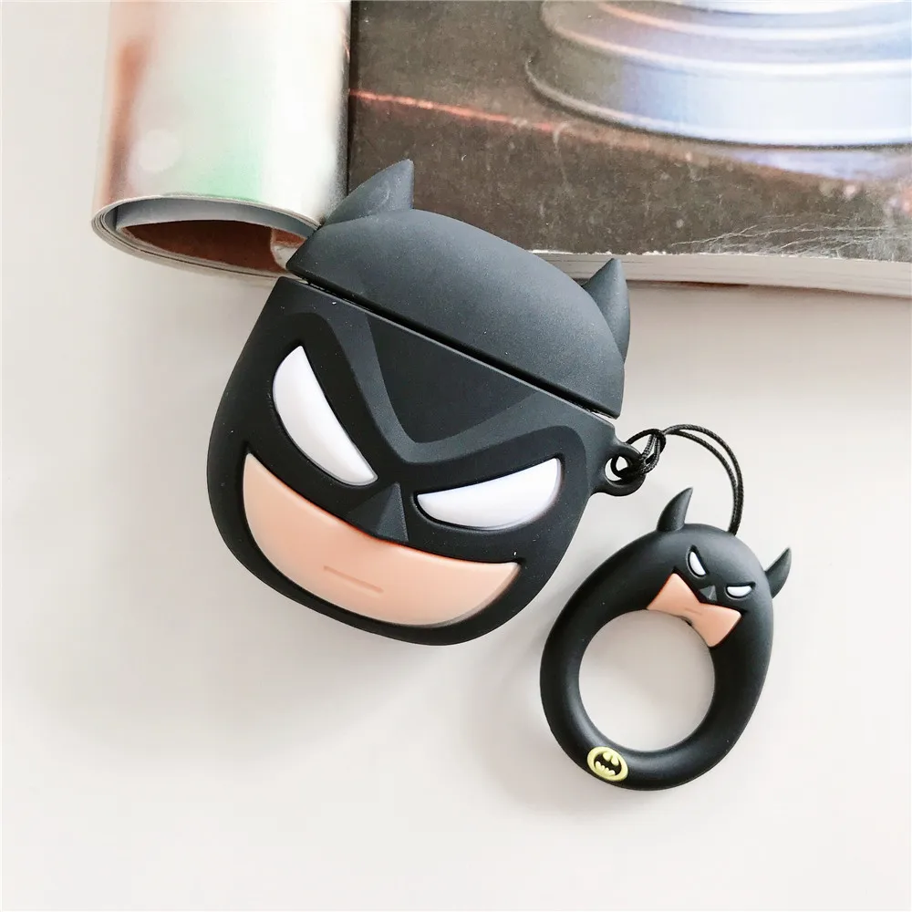 Силиконовый чехол для наушников s Apple защитный Airpods Super Hero мультяшный беспроводной