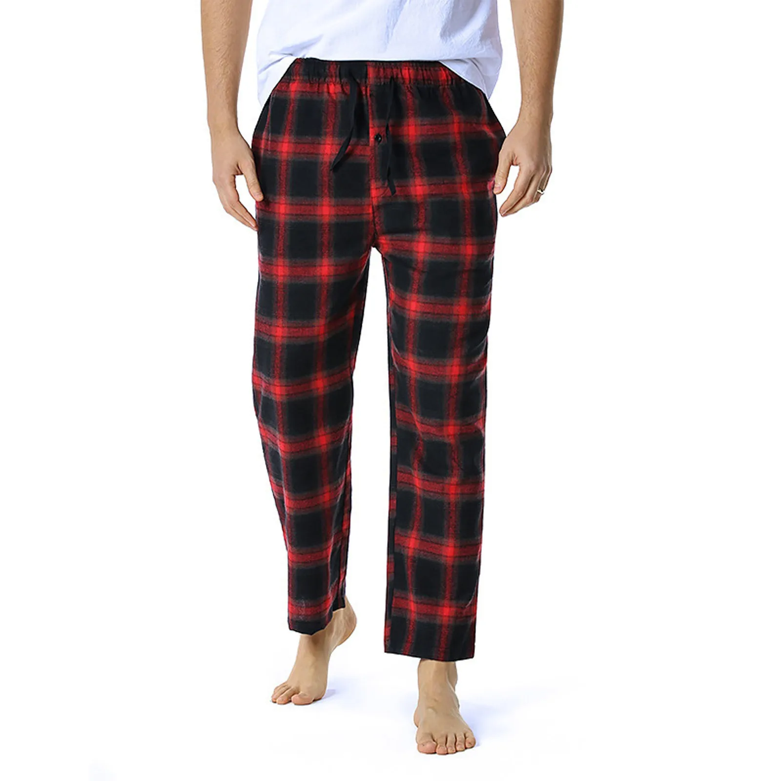 

Cheap Soft Comfort Unisex Full-Length Cotton Sleep Pants Lounge at Home Pants Women Spring Summer Cotton Pajamas Sleep Bottoms