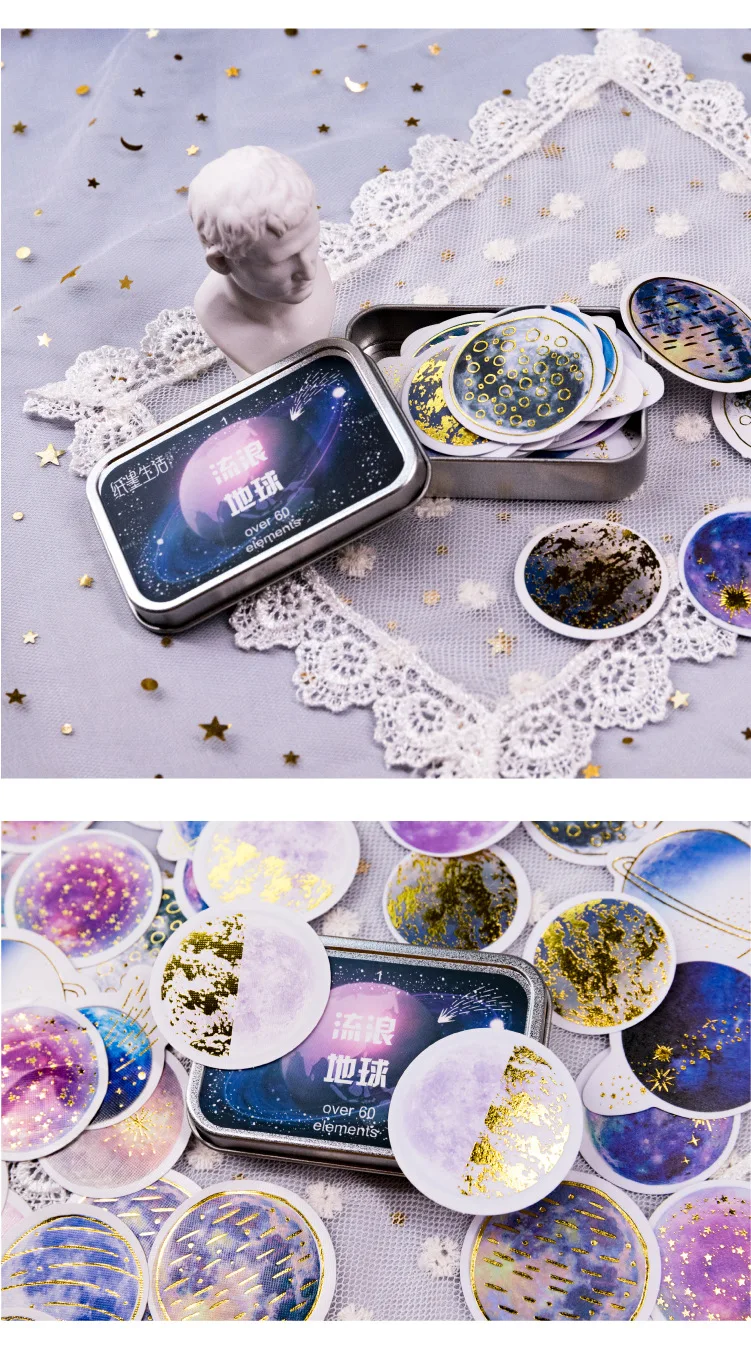 Wanding Earth серия золочение декоративные железный ящик наклейки Скрапбукинг этикетка-наклейка дневник Канцелярские Стикеры для альбомов
