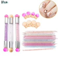 double headed gradient brushes 50100pcs crystal stick double end nail art cuticle pusher for ombre gradient nails manicure tool