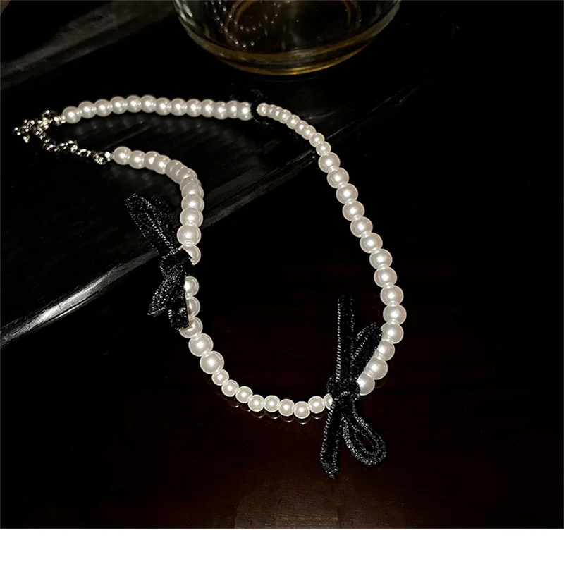 

Pearl necklace women design sense young fashion web celebrity accessories butterfly collarbone chain choker accessories pendant