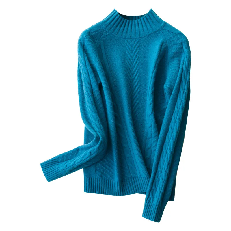 

New Arrival Fashion High Quality Half High Collar Autumn Winter Casual Computer Knitted Turtleneck Pullovers Sweater Size S-2XL