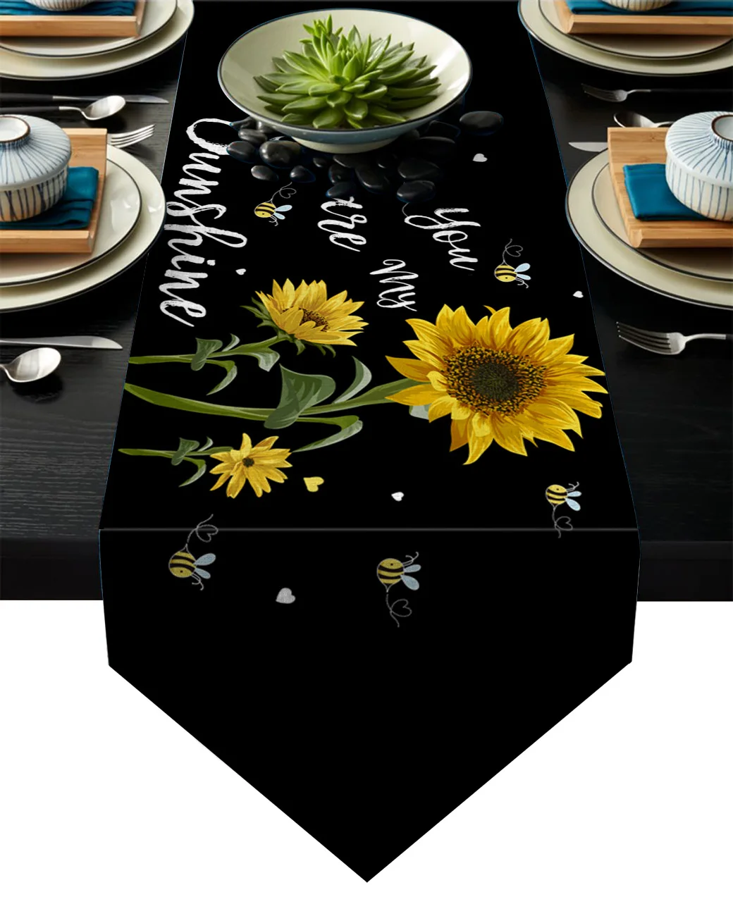 Ты мой Солнечный Подсолнух пчела настольная дорожка Настольный Флаг украшения