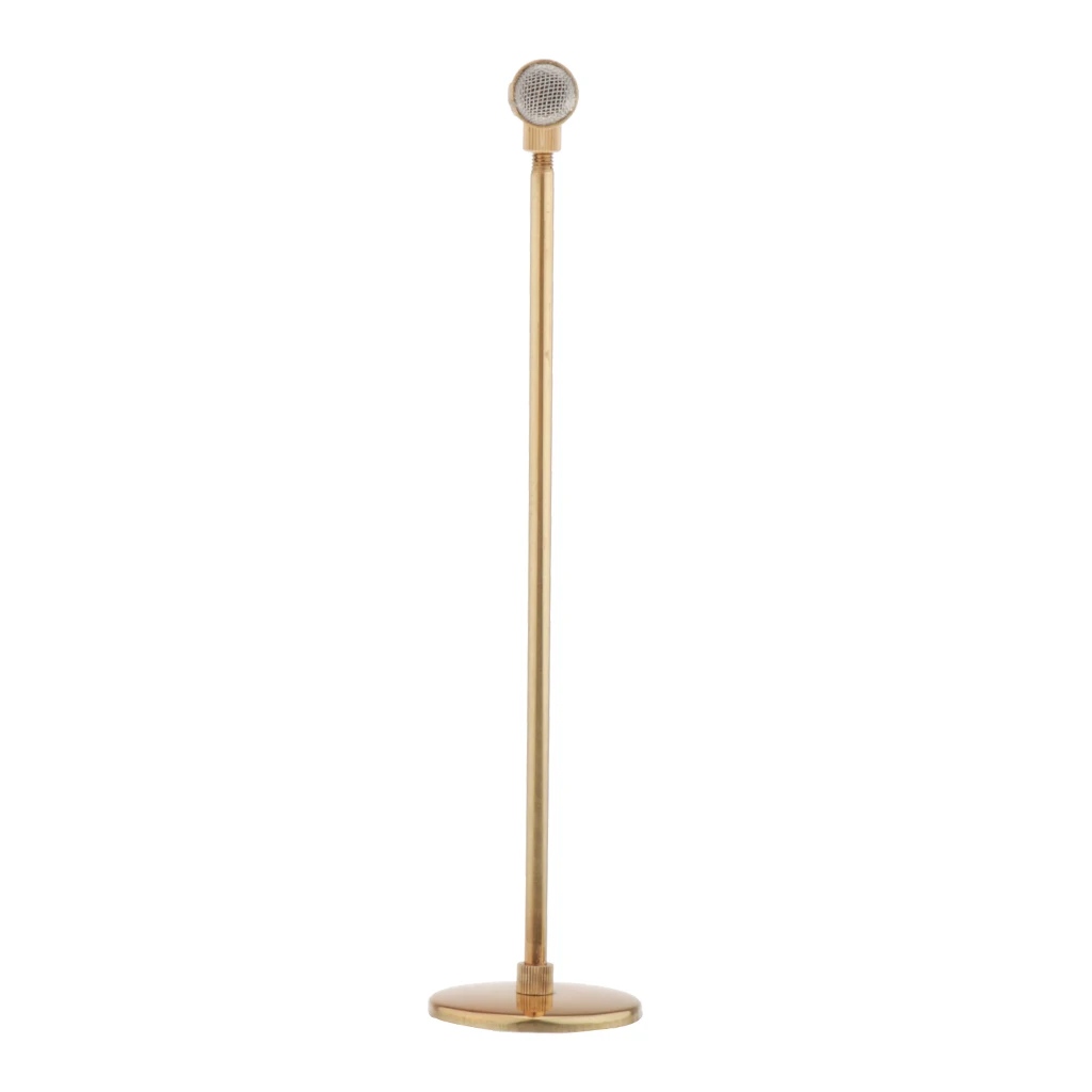 

Dollhouse Simulation Mini Microphone House Accessories for Music Room Golden