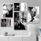 Модный плакат Sunsfun, черно-белый цвет, женское окно, настенная Картина на холсте, современная картина для украшения комнаты девушки