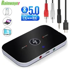 Rainwayer B6 Bluetooth-compatible 5.0 Transmitter Receiver Wireless Audio Adapter 3.5mm 3.5 AUX Music Receiver Sender For PC TV