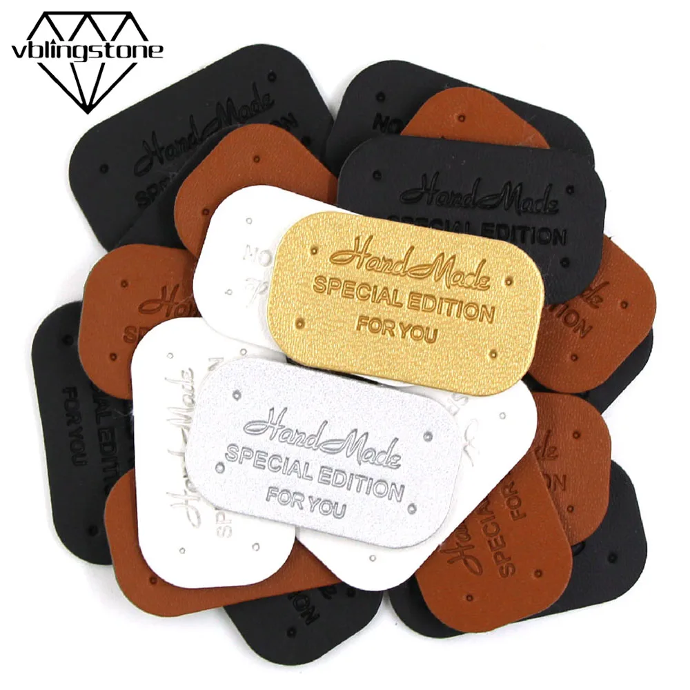 50 шт. кожаные этикетки ручной работы специальное издание для вас с принтом из