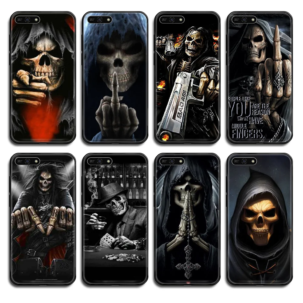 Чехол для телефона с черепом скелетом молитвой смерти Корпус Корпуса Huawei Honor Mate 5 6