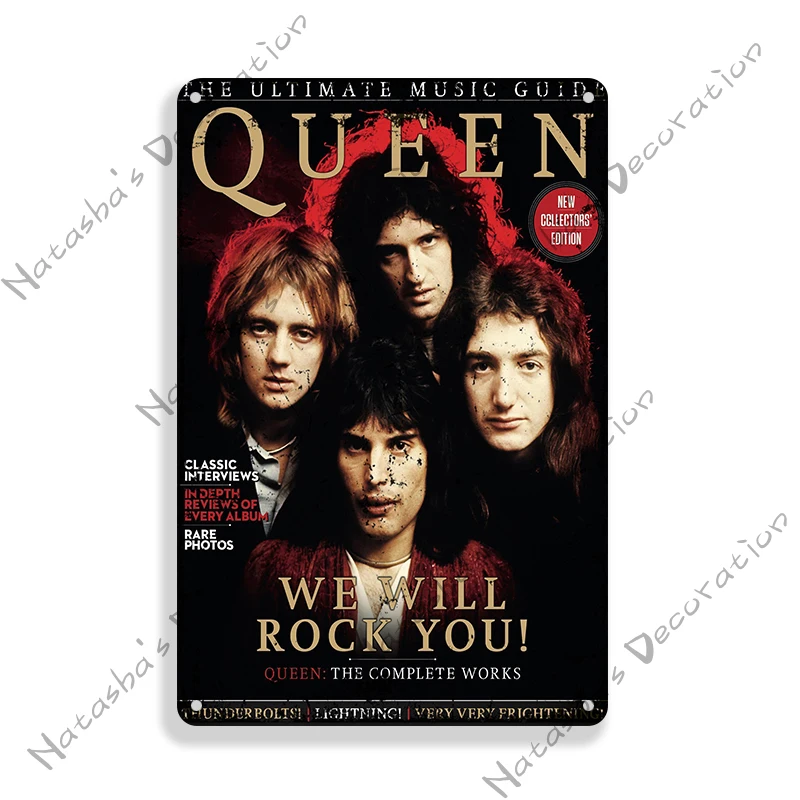 Металлические оловянные знаки Queen Band Постер для клуба паба бара дома винтажный