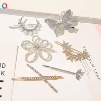 hair claws hairpins glass stones pearl flower star bow trendy hair metal clip for women girls hair accessories qy123016