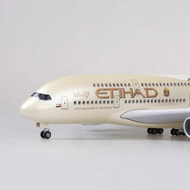 Коллекция 1/160 самолет Airbus A380 ETIHAD авиакомпания модель с светильник и колесная