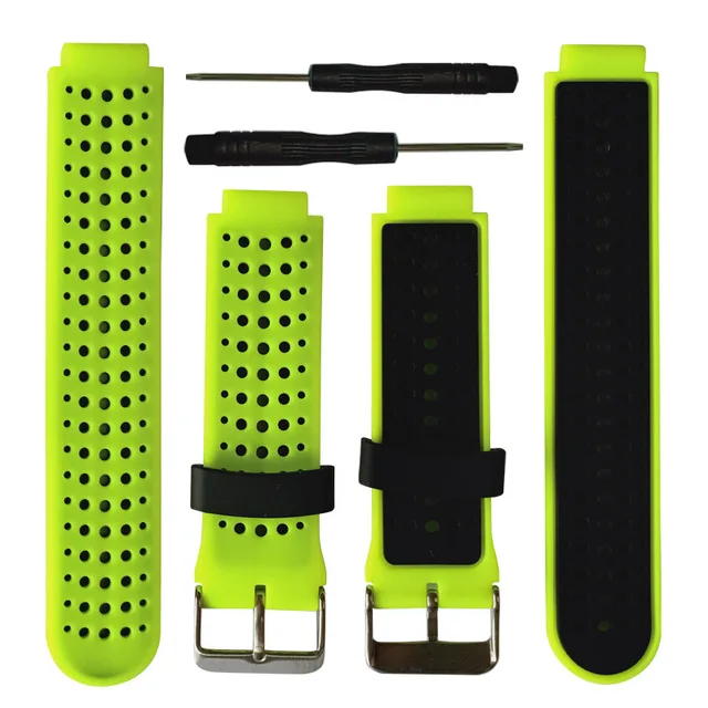 Green black Защищенный от непогоды браслет для наручных часов Garmin Forerunner 735XT 735/220/230/235/620/630 Смарт-часы мягкий силиконовый ремень сменный ремешок для наручных часов - Цвет: Green black