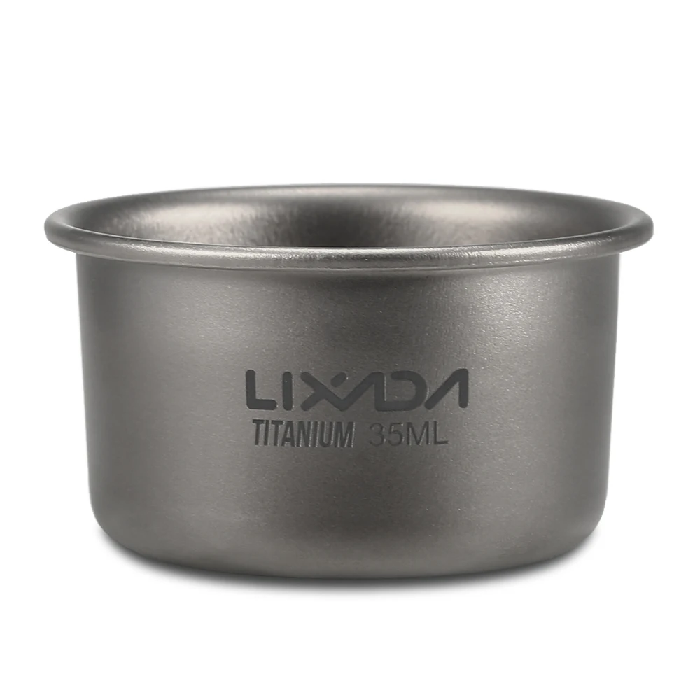 1PC Lixada 1/2/3 шт. для использования вне помещения миниатюрный Сверхлегкий Титан Чай стаканчики посуда для Дома Офиса улицы Кемпинг Пеший Туризм Кофе чайная чашка, кружка 35 мл 8g - Цвет: 1PC