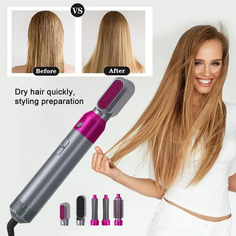 

1pcs Multifunctional 5-in-1 Automatic Curling Iron Hot-air Comb Curling Iron Quick-drying And Not Hurting Hair Styling Tool