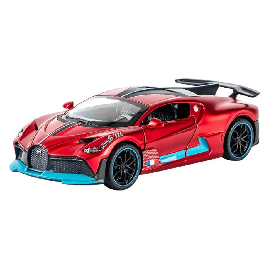 

Популярная модель спортивного автомобиля Bugatti divo, масштаб 1:32, металлическая модель автомобиля с подсветильник кой и звуком, коллекция игруш...