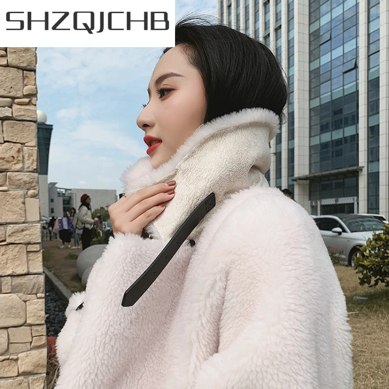 

JCHB 2021 Women Fur Coat Real Korean Sheep Shearling Winter Coat Women Lamb Fur Jacket Windbreaker Abrigos Mujer Invierno MK111