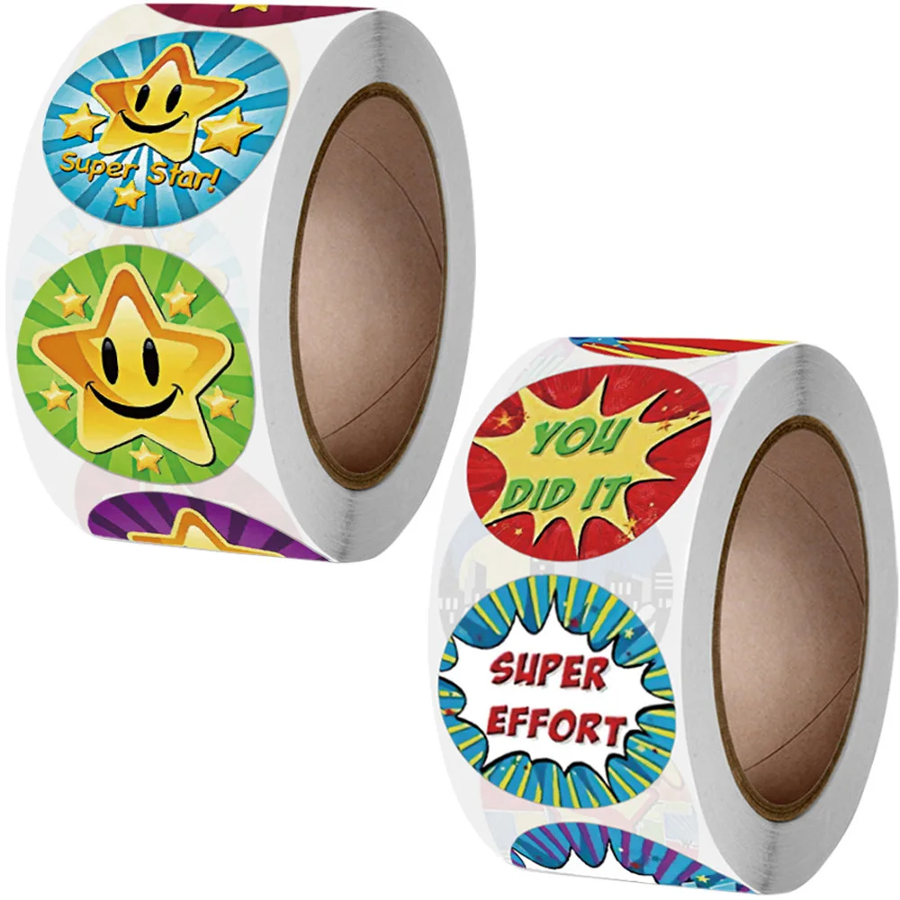 Супер звезда выражение наклейки награды Wow трещины для малышей школьные учителя