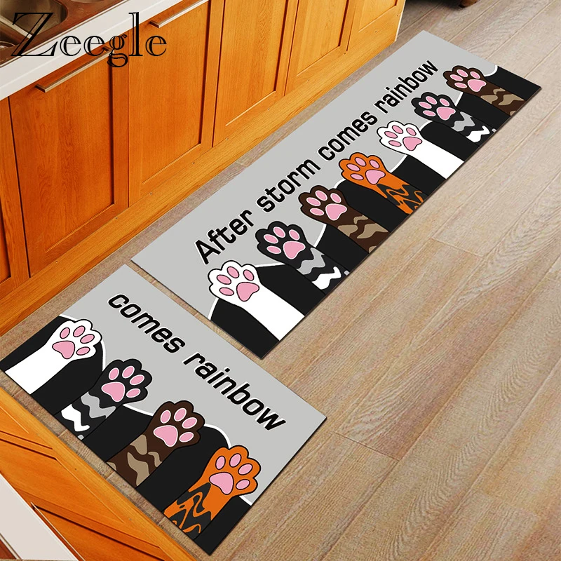 Нескользящий декоративный ковер Zeegle для кухни длинный прямоугольный