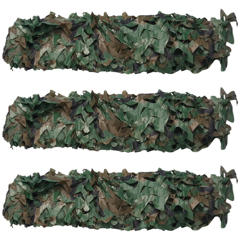 

3X Hunting Camouflage Nets Woodland Camo Netting Blinds Great for Sunshade Camping Hunting Party Decoration,3Mx2M
