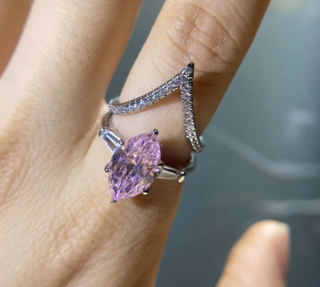 Реальный S925 серебро из двух частей комбинированного соответствующие кольца