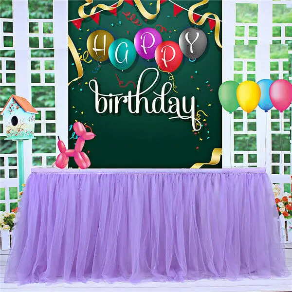 183 x77cm Wedding Tutu Tulle Table Skirt Cover Tableware Cloth Festive Birthday Party Baby Shower Home Decor Skirting | Дом и сад