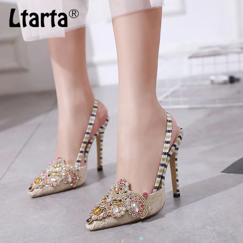 Женские элегантные туфли лодочки LTARTA летние сандалии на высоком каблуке со