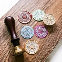 magic fire lacquered seal wooden handle envelope wax seal wedding greeting card invitation diy decoration crafts