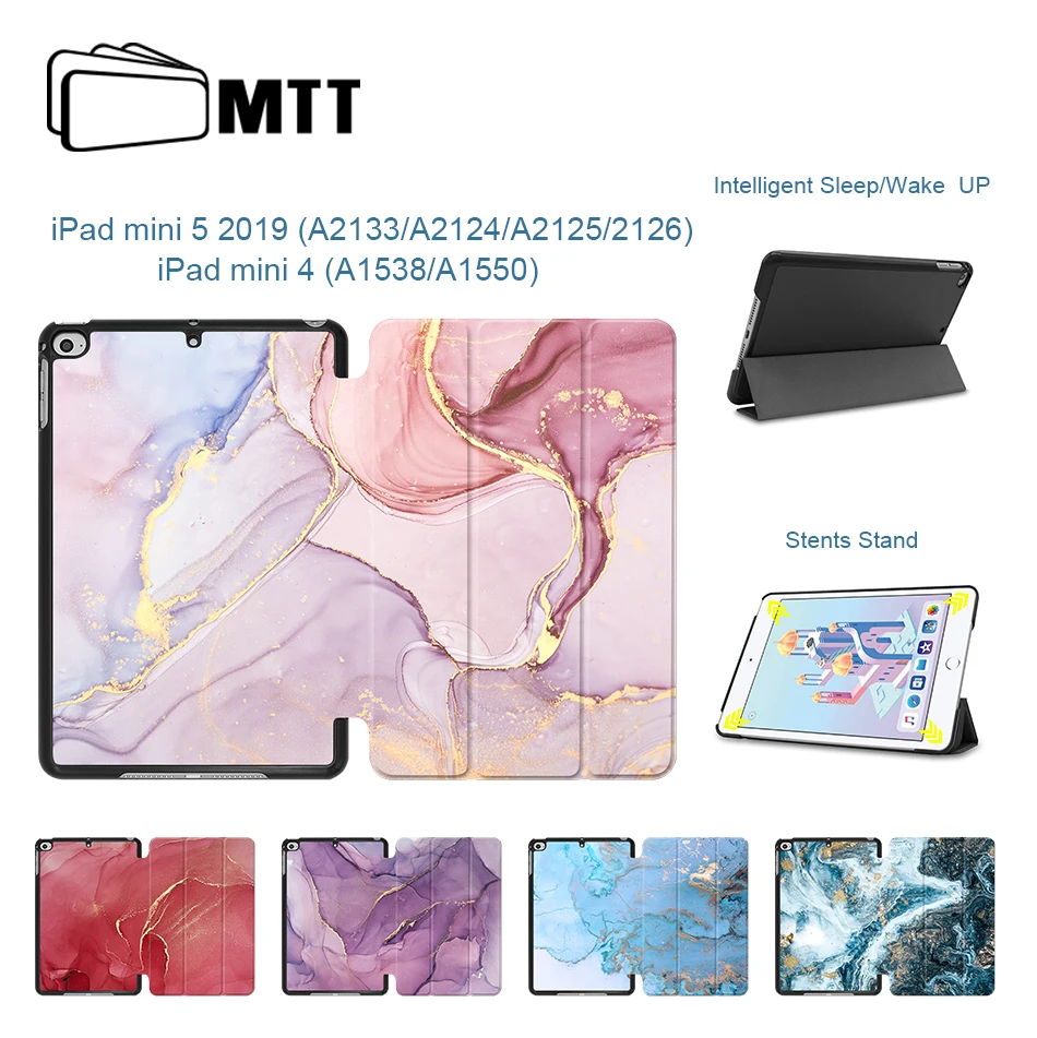 MTT из искусственной кожи чехол для iPad Mini 5 7,9 дюймов мраморная Текстура Магнитная откидная подставка умный чехол для iPad mini 4 7,9''