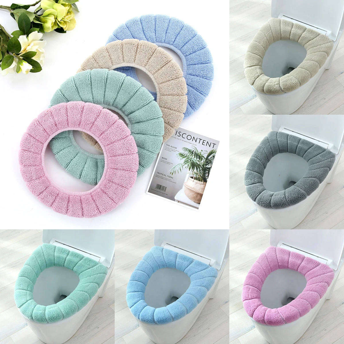 

1 шт., однотонный чехол на сиденье унитаза с рисунком тыквы