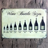 original design wine bottle siges tin metal signs wall art thick tinplate print poster wall decoration