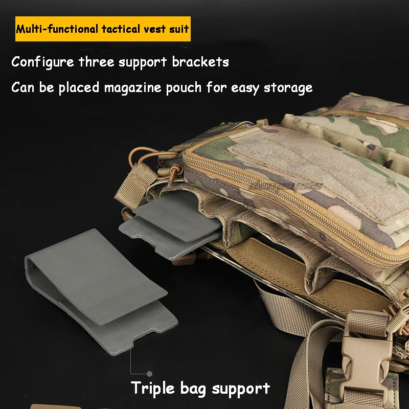 Тактический боевой жилет Molle военный для страйкбола съемная Тройная сумка