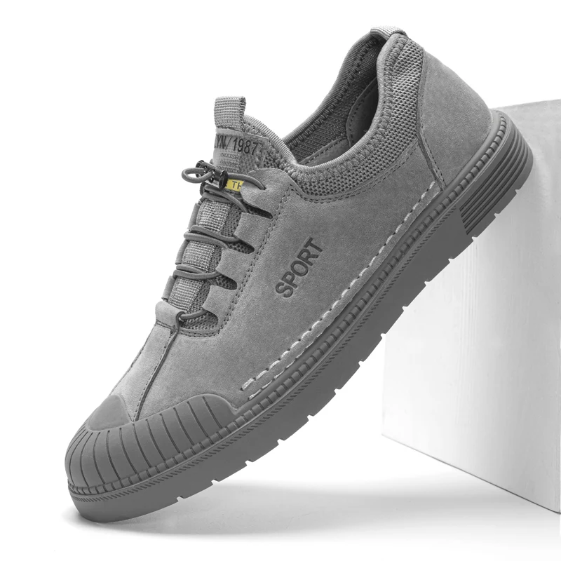 

Men Shoes High Quality Sneakers Casual Suede Shoes Lace Up Driving Spring Autumn Non-Slip Men's Shoes Rubber Sole Outdoor Flats