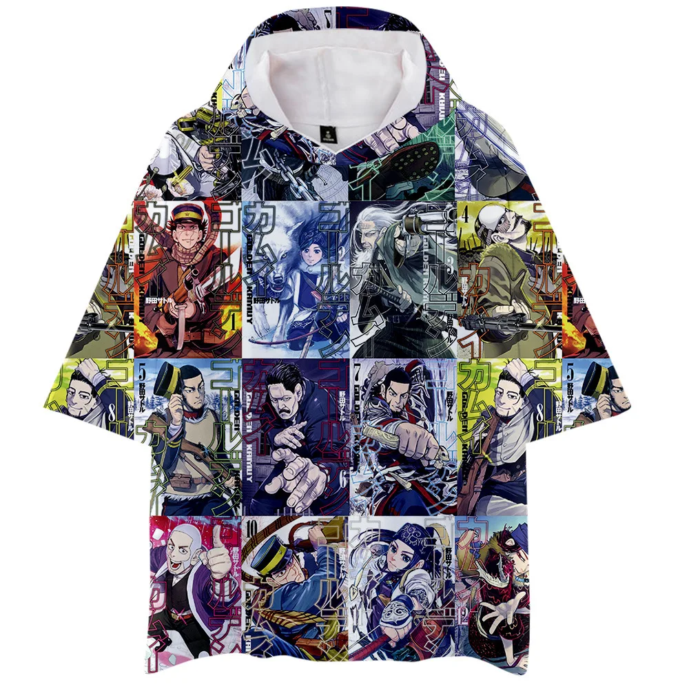 Толстовка с капюшоном и коротким рукавом 3D-принтом | Мужская одежда