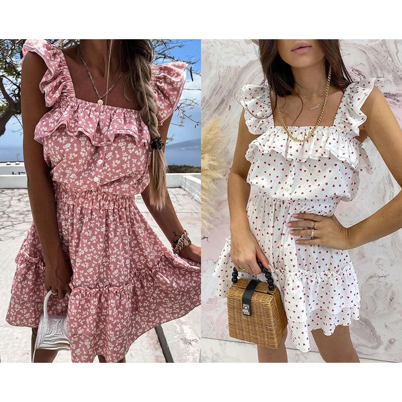 Платья Fandy Lokar с квадратным воротником модное женское платье принтом элегантные